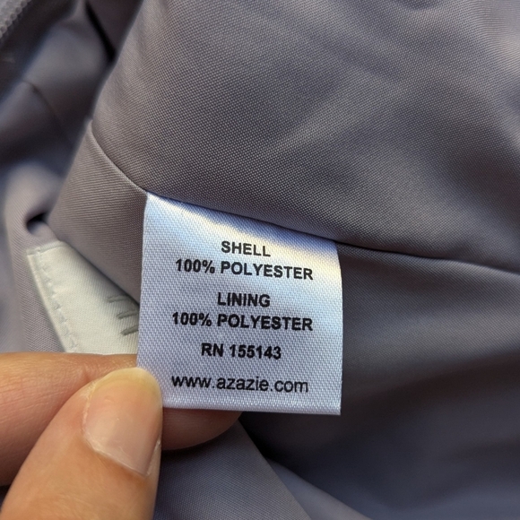 Azazie Dusty Blue Bridesmaid Dress Size A0 A-Line Pleated Chiffon Formal Gown - Picture 10 of 13